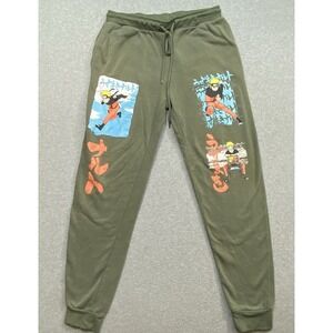 Naruto Shippuden Collection Anime Sweatpants Joggers Drawstring Sz M Distressed